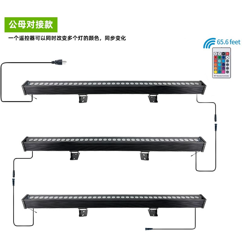 led全彩洗墙灯户外防水七彩射灯楼体外墙亮化工程RGB婚庆投光灯