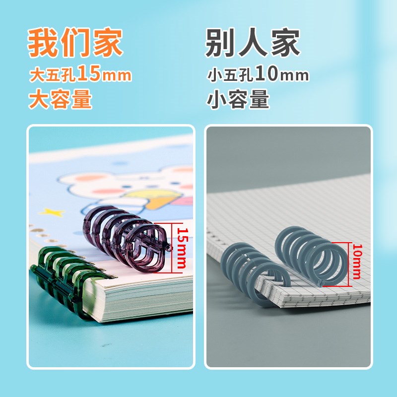 活页环扣diy活页环自制笔记本子可拆卸5孔活页夹彩色透明书本装订