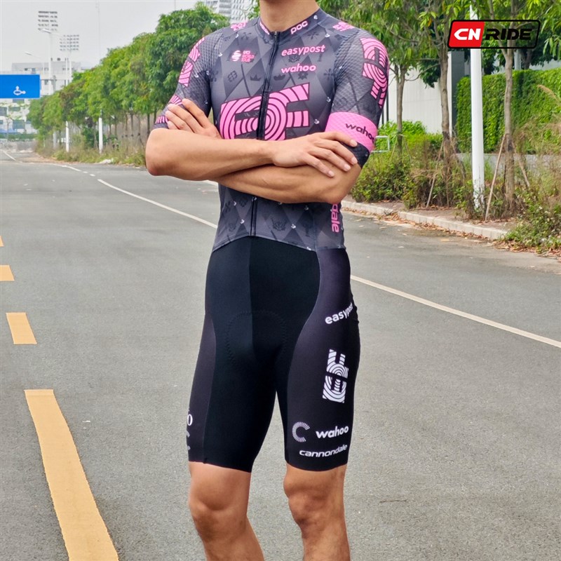 2025新款EF英孚黑色车迷版环法公路自行车队短袖竞技连体骑行服