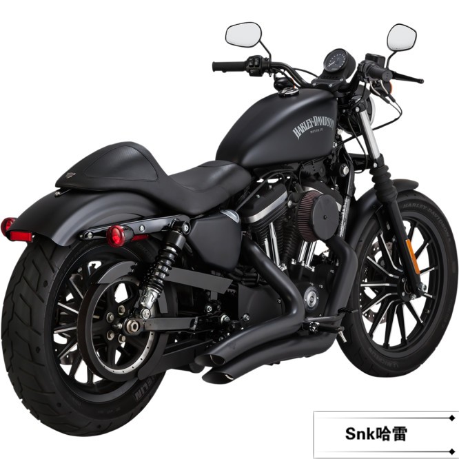 哈雷883/1200改装进口VH镀铬扫地炸街排气 运动者黑色全段排气管