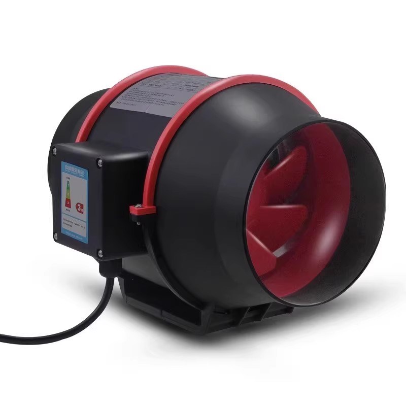 110V220v斜流增压管道风机厨房油烟机卫生间换气扇室内遥控排风扇