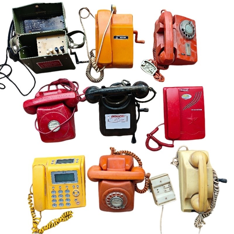 老式拨号电话机手摇古董壁挂墙拨盘座机大哥大影视道具国风摆件