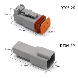 DEUTSCH 德驰连接器DT04 汽车线束接插件防水公母插头 DT06