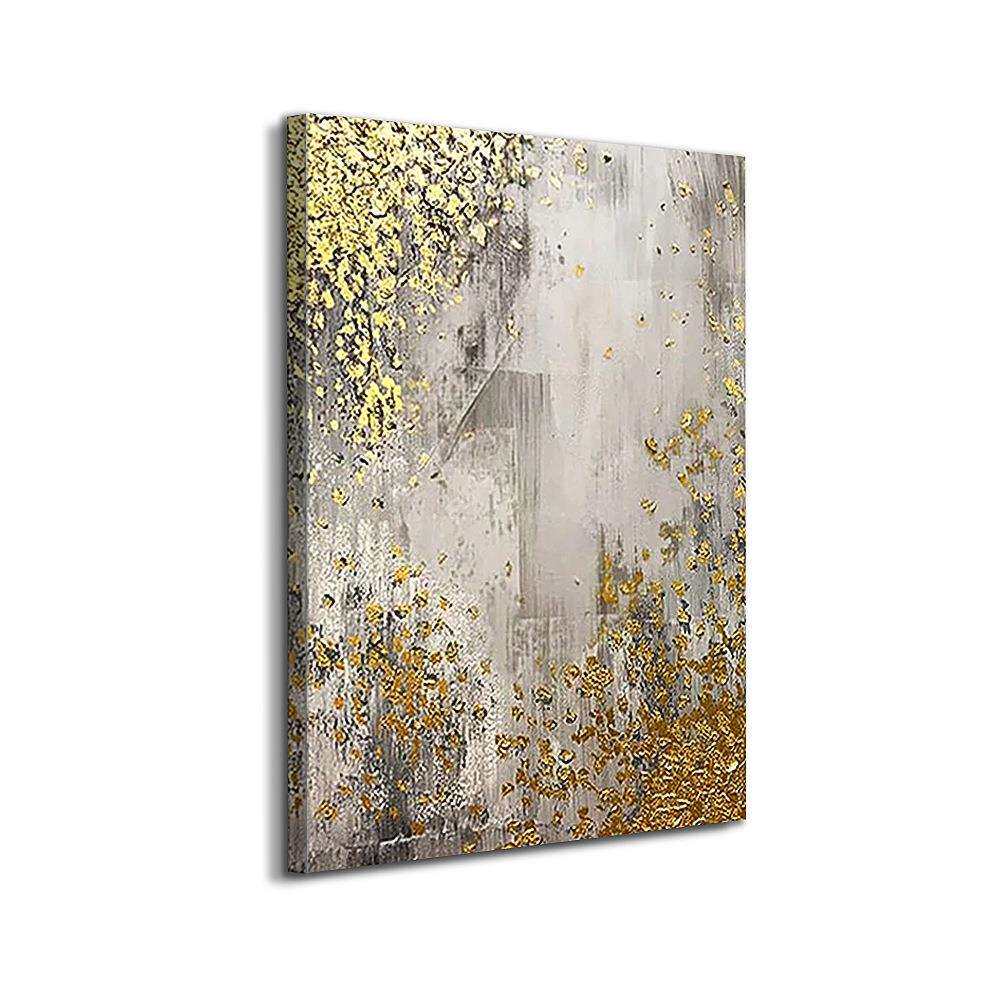 盘古油画竖版金箔轻奢纯手绘油画 丙烯颜料画热销家居玄关画