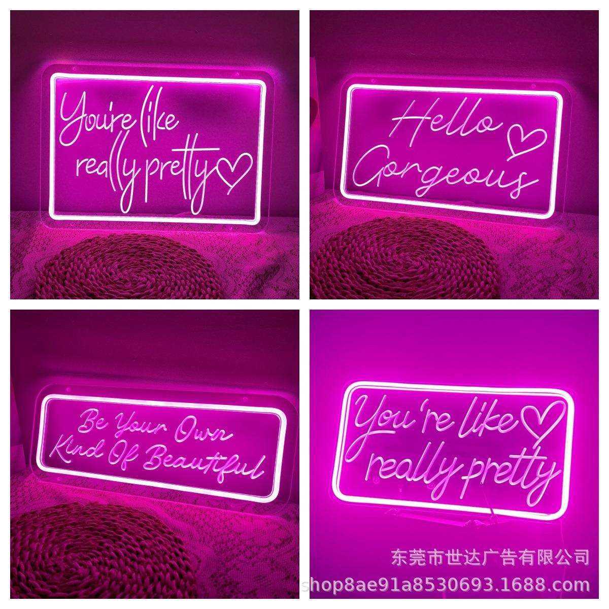 外贸电商led霓虹灯牌节日派对英文字母灯氛围装饰亚克力板霓虹灯
