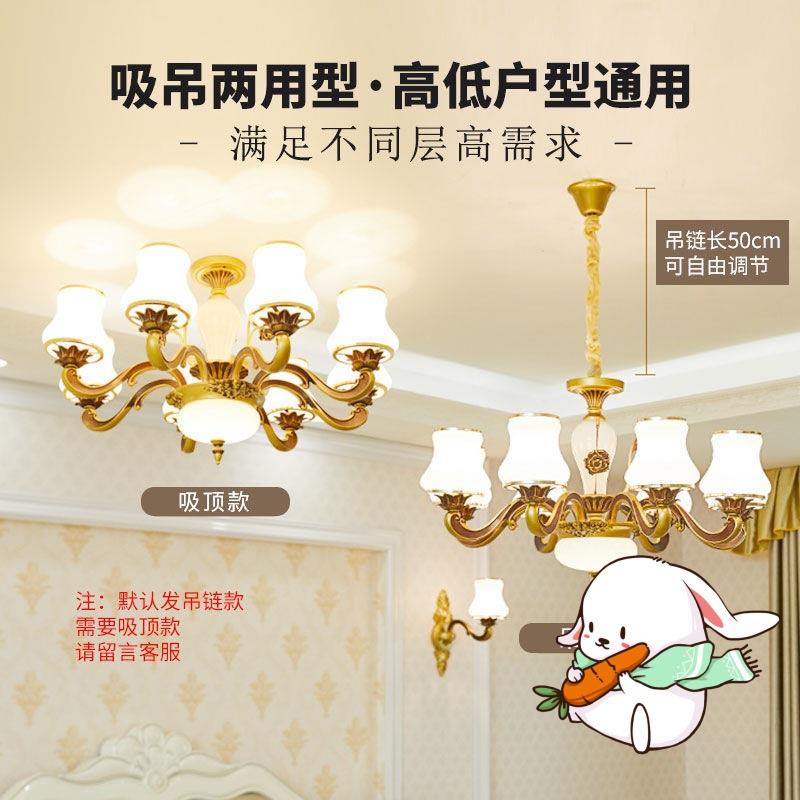 欧式吊灯客厅大厅灯简欧超豪华复古民宿吊顶灯卧室灯LED中山灯具