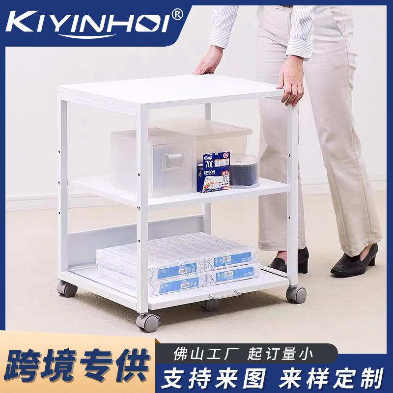 跨境置物架落地多层办公打印机架子多功能收纳实木家用小型储物架