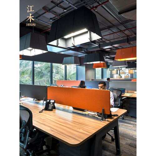极简创意办公室吊灯毛毡灯简约设计餐厅灯具北欧风卧室书房方形灯