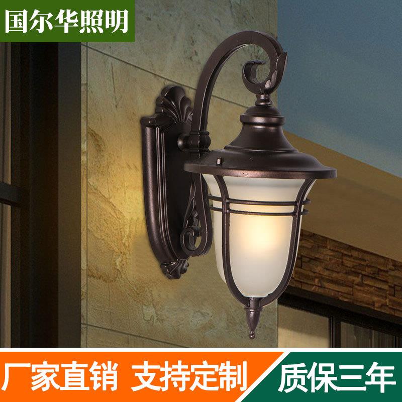 户外别墅酒店外墙灯 防水压铸铝庭院灯具 欧式过道灯工程