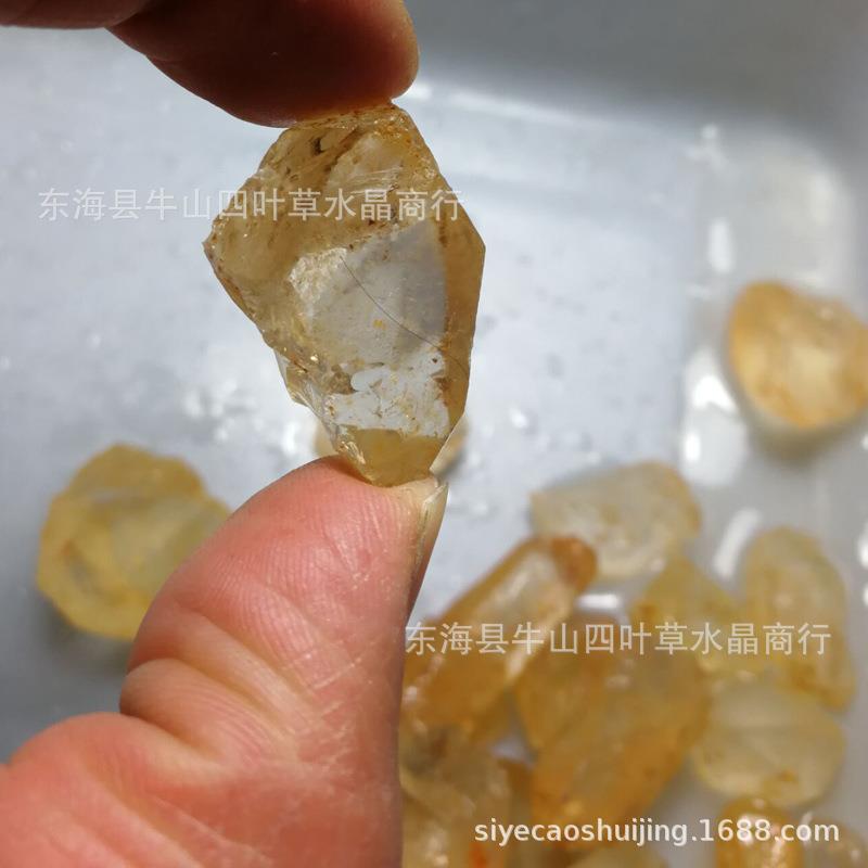 天然白水晶原石毛料 透明白晶原矿圆珠料原料一公斤价