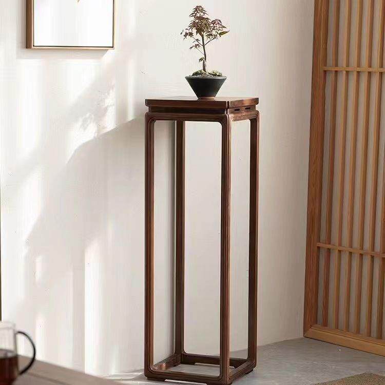 老榆木实木花架新中式花几阳台家用博古架室内花盆展示架实木花架