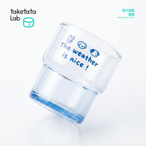 原创 钢化玻璃杯茶杯带家用防摔啤酒杯子耐温牛奶咖啡果汁水杯