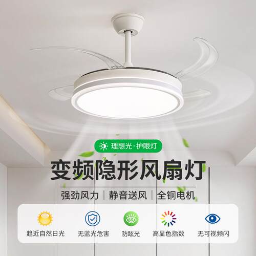 风扇灯2025新款吊扇吸顶隐形家用客厅餐厅卧室带电扇一体吊灯263