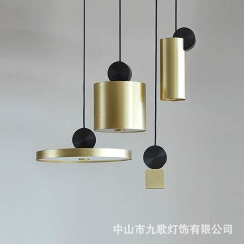 轻奢极简卧室餐厅沙发电视床头网红设计师超薄后现代简约小吊灯