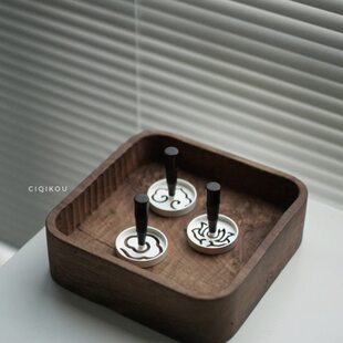 篆 4.5cm黄铜喷砂 香 香道-香瓷器6cm香薰口 银模 篆  粉工具