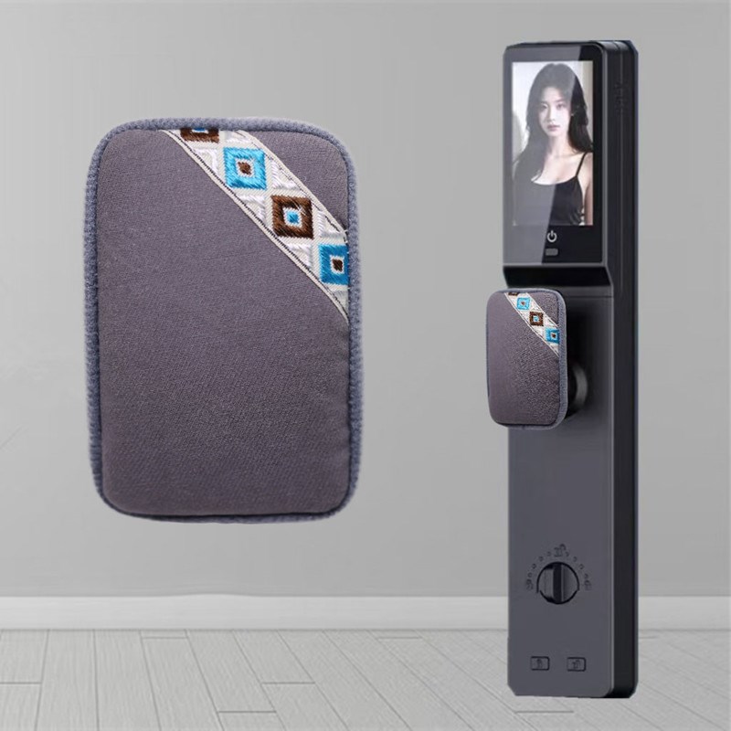 新款智能锁密码指纹锁保护套门把手套入户门锁方形把手防撞防静电