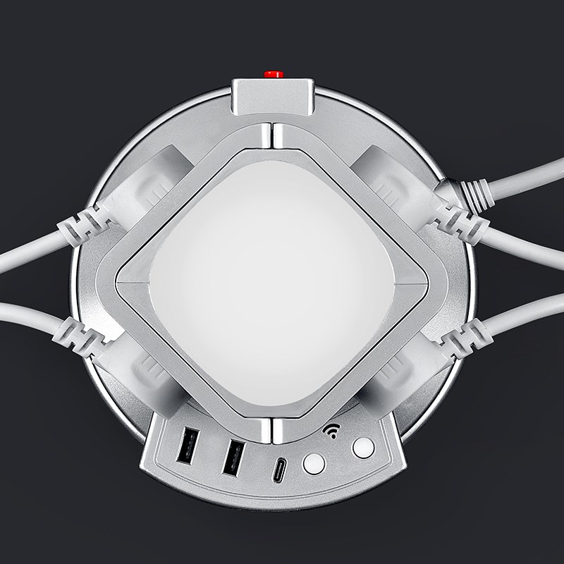 塔型圆孔插排插多功能USB快充插座面板多孔立式立体插线板电脑用