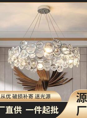 后现代轻奢家用LED客厅灯卧室水晶灯餐厅吊灯书房三色圆泡泡吊灯