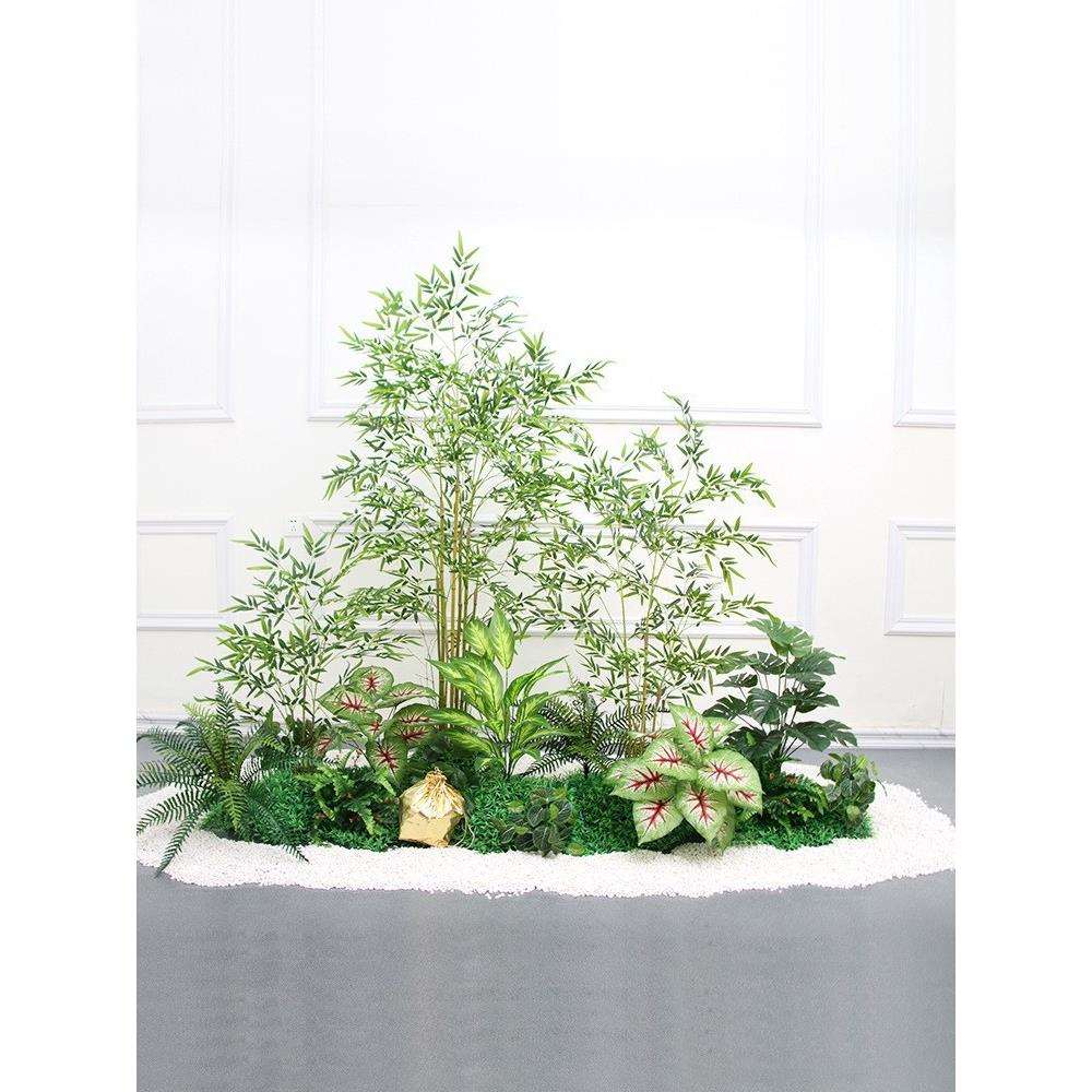 仿生绿植组合室内商场装饰植物大型假树竹子造景塑料盆栽假花