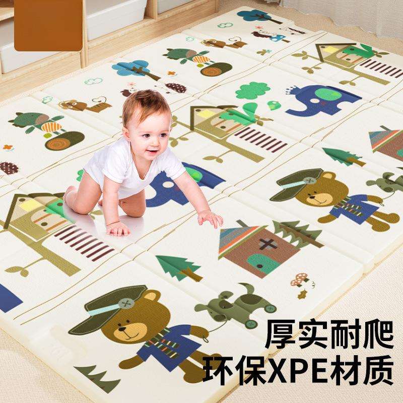 家用卧室宝宝爬行垫加厚折叠婴儿爬爬垫防滑地垫无味防水家用客厅