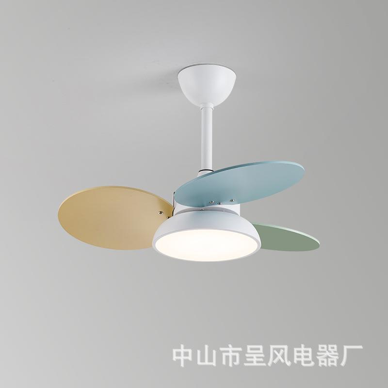 儿童房风扇灯卡通家用客厅卧室宿舍小型吊扇灯现代简约电风扇一体