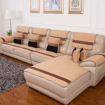 真皮沙发垫子防滑四季通用毛绒坐垫简约现代贵妃位四季沙发套定做