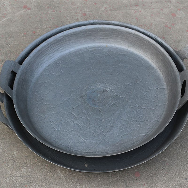 山西阳泉老式手工铸铁生铁平底C锅煎饹饼锅水煎包煎鱼锅手打锅