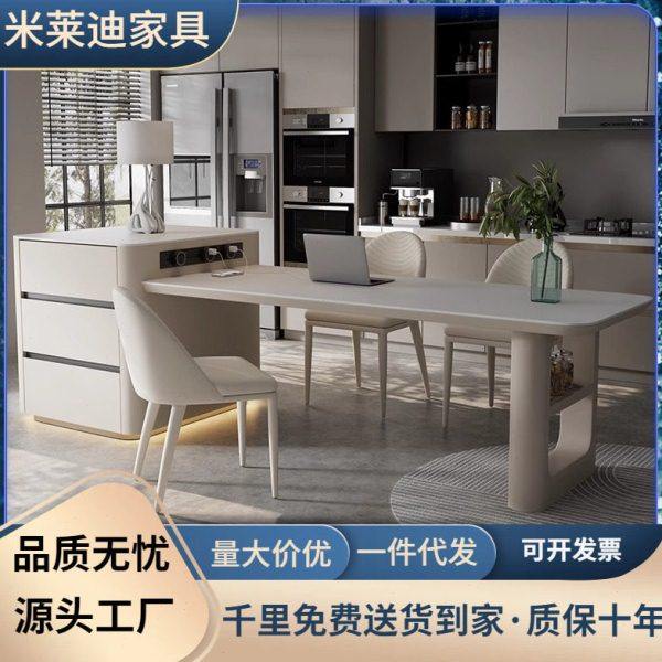 意式岛台岩板餐桌伸缩一体现简约小户型家用可移动法式中岛台,住宅家具,岛台餐桌,淘宝优惠券,粉丝福利购,淘宝优惠卷