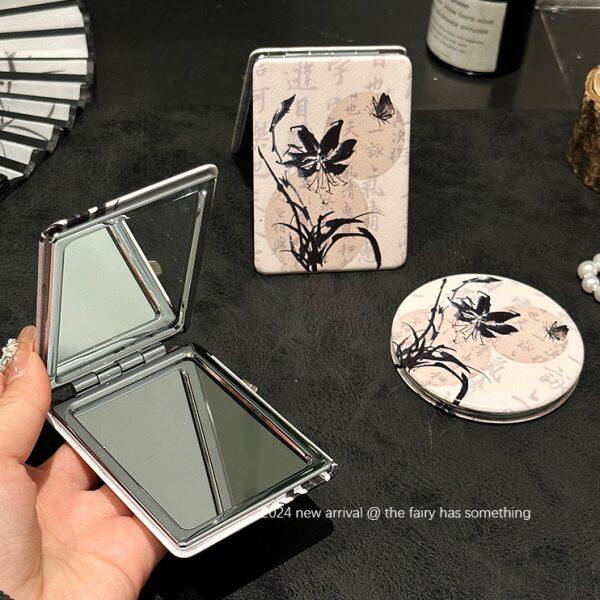 迷你随身化妆镜携手持梳妆镜补妆镜便携折叠小镜子女学生带双面