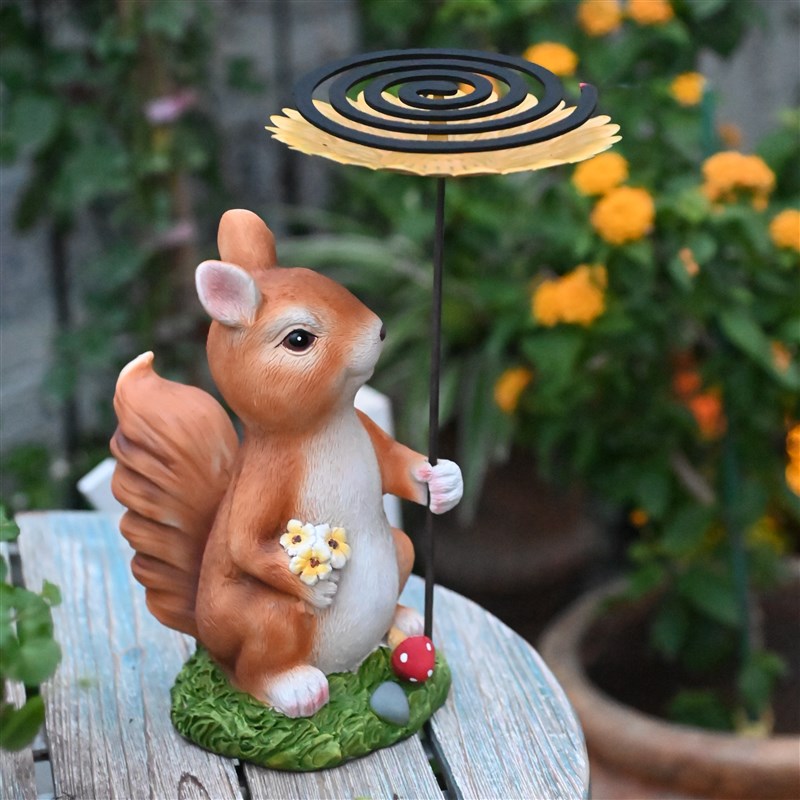 户外松鼠蚊香盘托盘支架创意太阳能摆件创意M景观造景布置氛围装