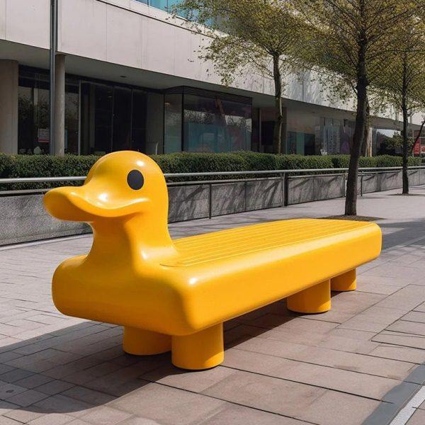 玻璃钢卡通动物座椅兔子长凳户外景观坐凳幼儿园儿童公共休息椅子