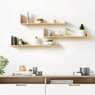 自由组合创意卧室实木墙面置物架风极简陈列客厅搁板新中式架书房