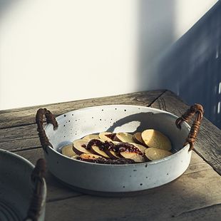 双耳果餐具托网红水果陶瓷菜汤盆鱼子创意碗家用厂家直发