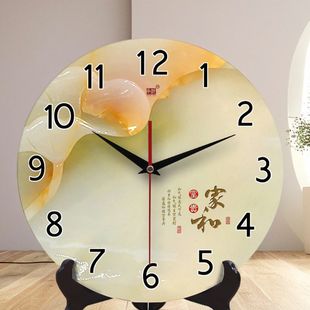 新品陶瓷钟表创意时钟客厅挂钟座钟两用静音仿玉雕大数字摆钟