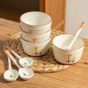 陶瓷碗釉下彩食品级碗盘套装组合家用吃饭餐具碗碟盘子一整套