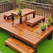 户外防腐木地板露台拼装 庭院改造地台露天榻榻米蒙古包景观地平台