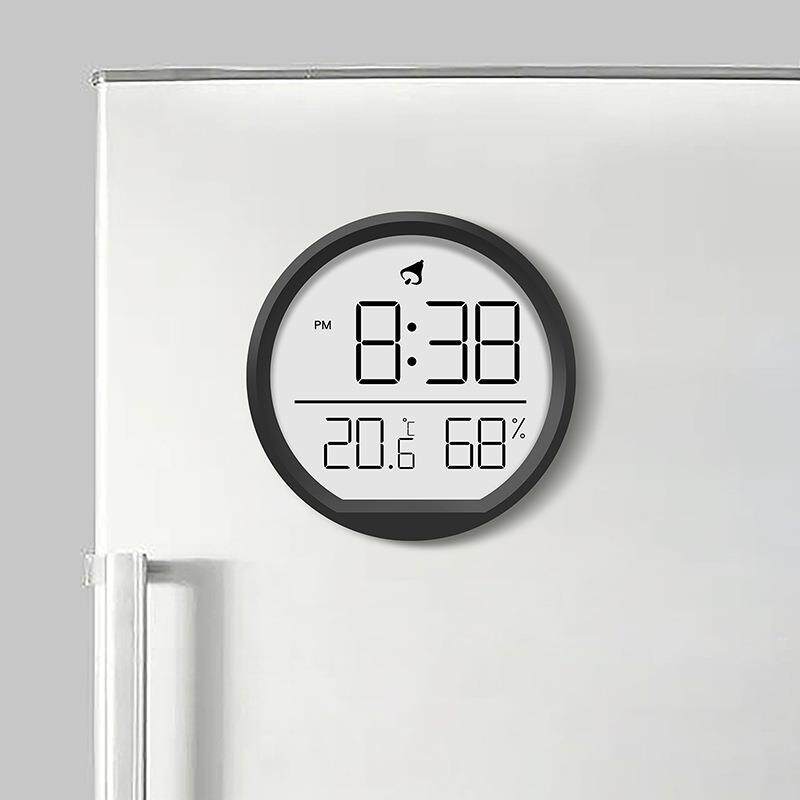 壁挂温湿度计1冰箱高精密磁吸电子磁铁时钟屏室内LCD闹钟厨房家用