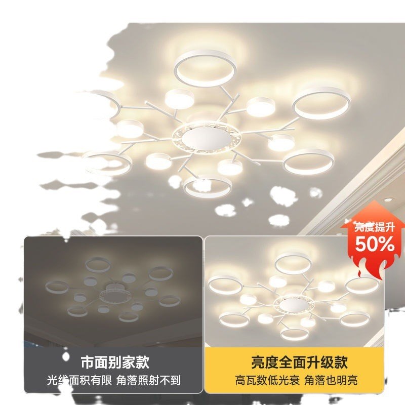 客厅灯现代简约大气主灯2024新款吸F顶灯组合全屋套餐广东中山灯