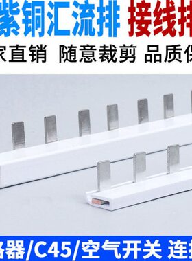 汇流排链47DP空开接ZD端子排铜连接线N2p空气开关1P断路器电气紫