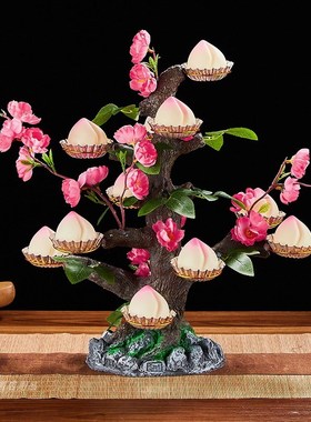 寿桃树摆件12孔18孔酒店礼品囍宴点缀个性创意装S饰点心架餐具包