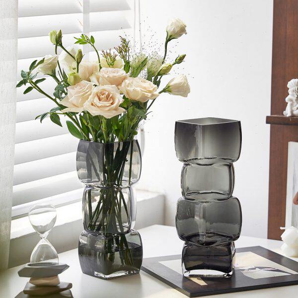 感插花百合高级养玫瑰客厅轻奢花瓶摆件玻璃水水培鲜花装饰品餐桌