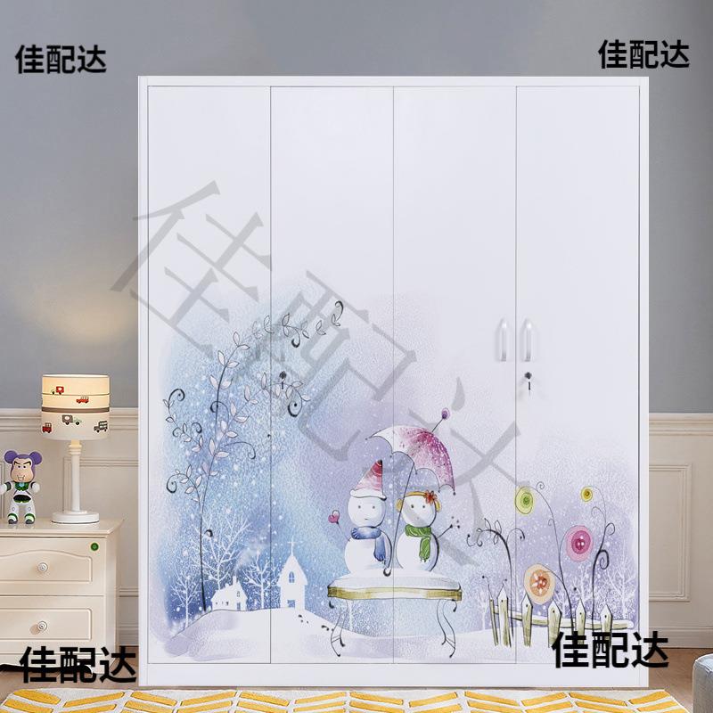 #铁皮大衣柜家用收纳柜推拉门被褥立柜钢制阳台储物柜儿童衣