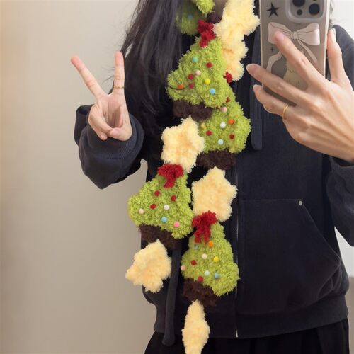 圣诞围巾毛线手工DIY编织材料包