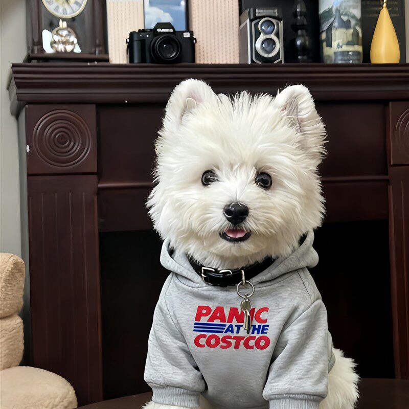 狗狗衣服秋冬季加厚加绒学院风连帽卫衣防掉毛家居服猫咪免凉睡衣