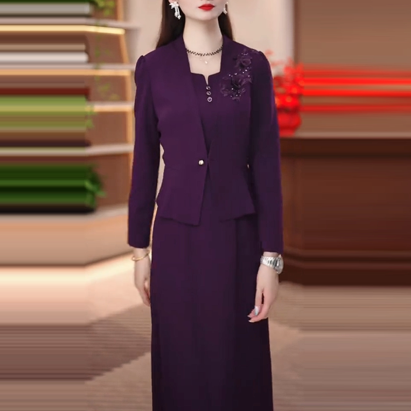 2026新款秋季时尚套裙外套+裙子遮肚显瘦遮肉减龄妈妈装MYY261632