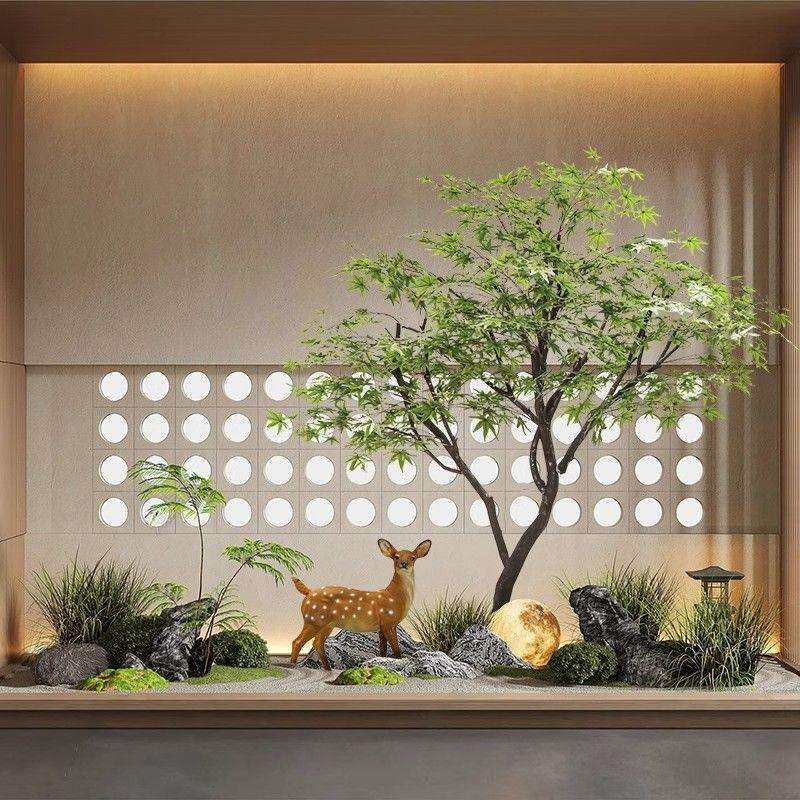 仿真青枫树大型景观植物室内装饰假树仿真树造景客厅落地绿植摆件