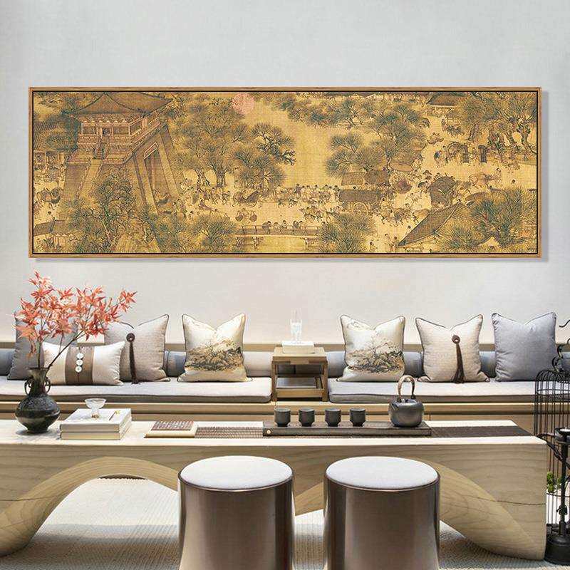 清明上河图装饰画名画中国风客厅挂画新中式国画酒店茶楼卧室壁画