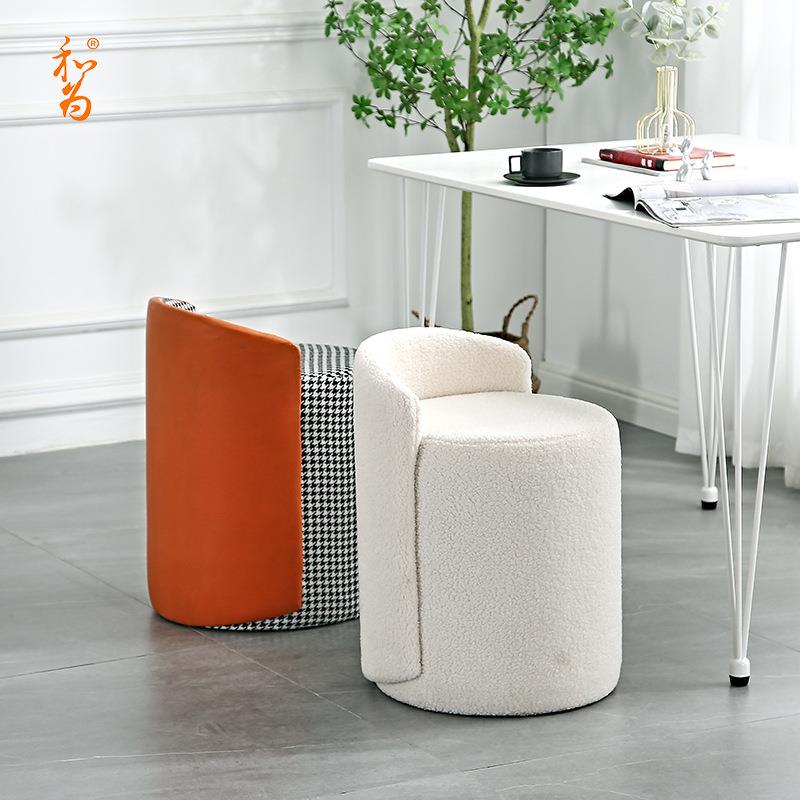 奶油风化妆凳轻奢卧室化妆椅子网红梳妆台凳子女生卧室简约圆凳
