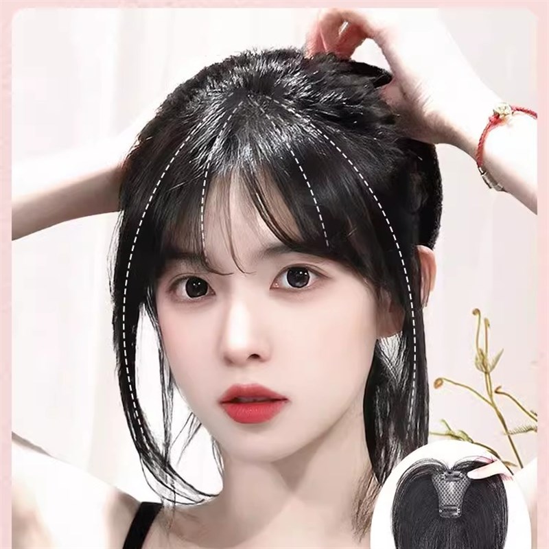 女士假发真c发补发片逼真遮盖白发发际线增加发量轻薄时尚空气刘