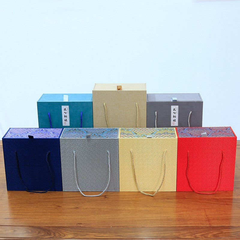 一斤手拎高档酒瓶礼盒茅q形瓶酒盒复古风手提锦盒中式锦盒精品礼